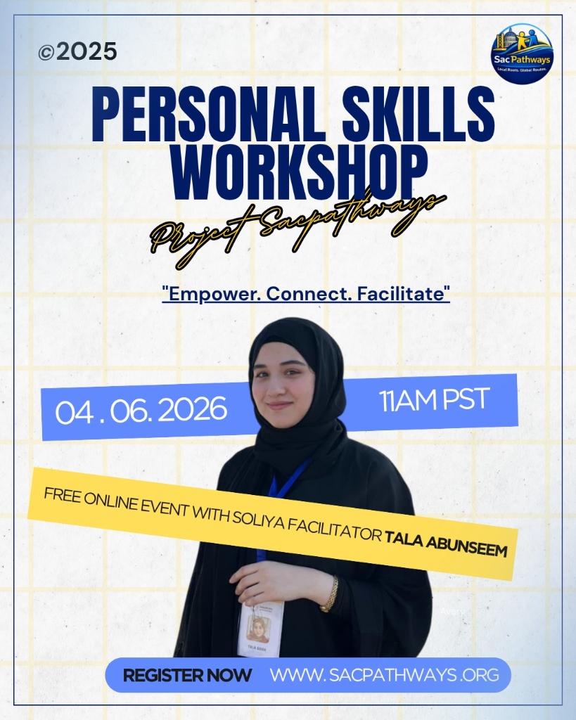 Personal Skills Workshop - Project Sacpathways - Free Online Event with Soliya Facilitator Tala Abunseem on April 6, 2026 at 11AM PST